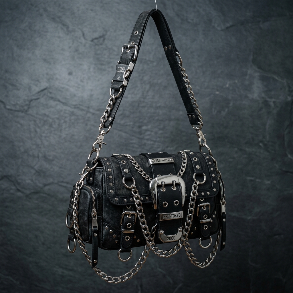 Gothic Buckle Harness Tote — angle 3