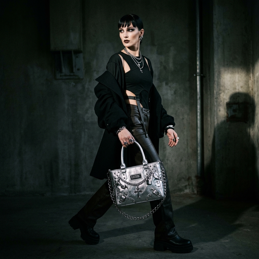 Gothic Buckle Harness Tote — angle 2